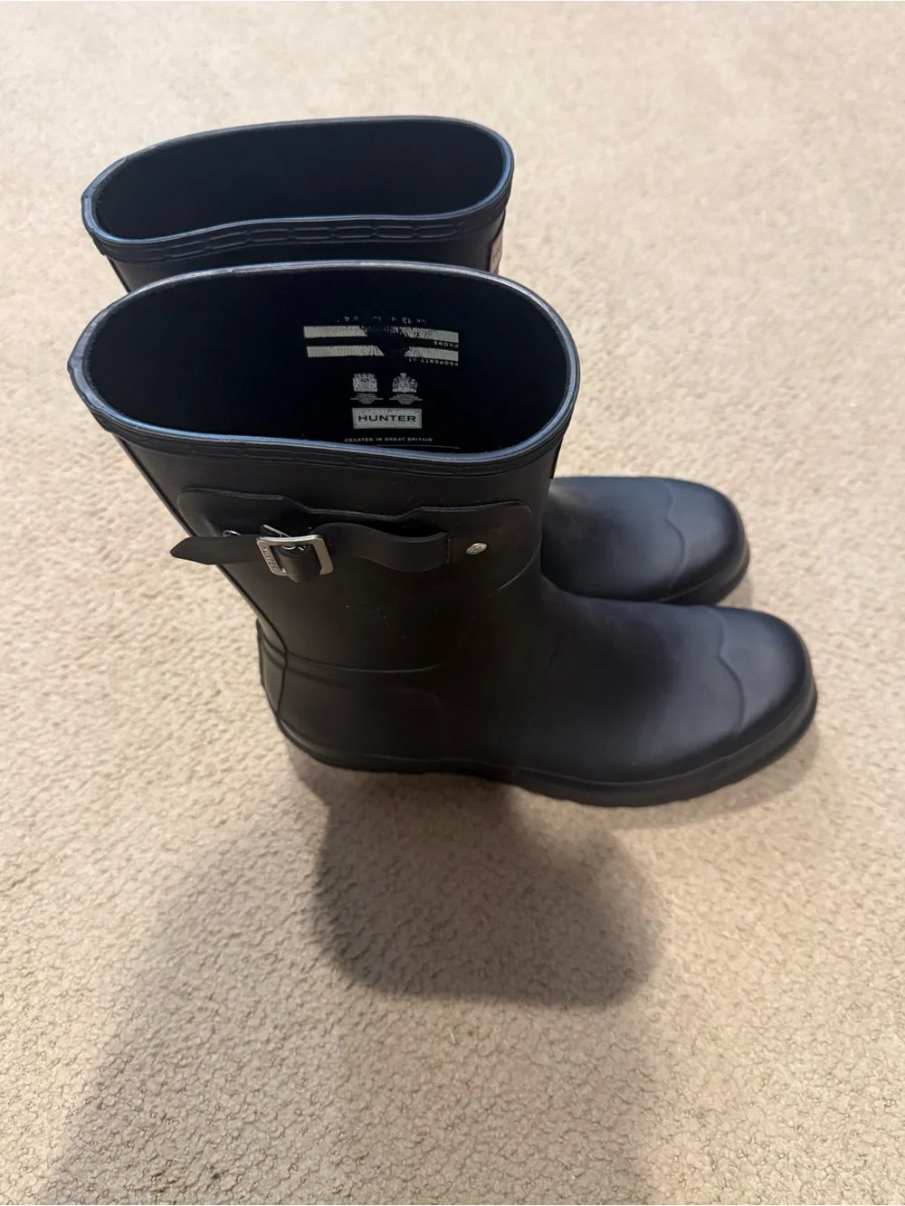 Hunter Men's Black Waterproof Mid-Calf Rain Boots
